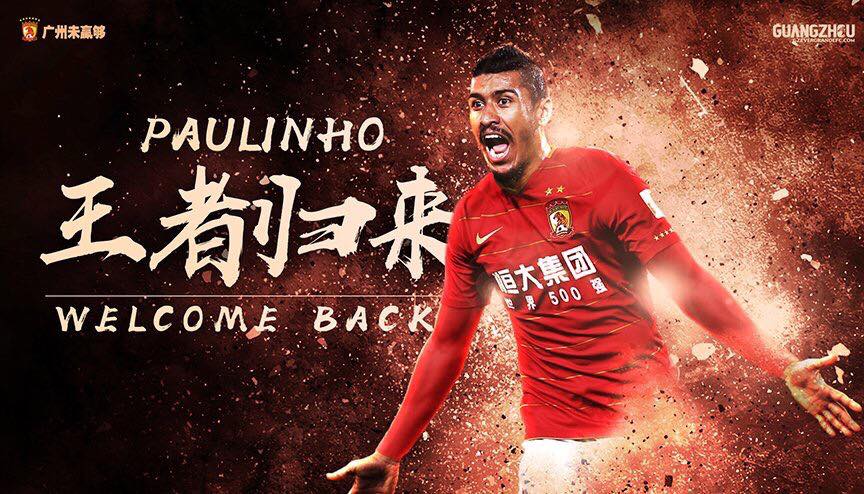 Paulinho retourne au Guangzhou Evergrande (off.). 